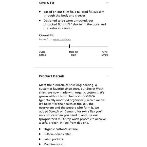 Slim Untucked Stretch Secret Wash Poplin Shirt - Picture 3 of 4